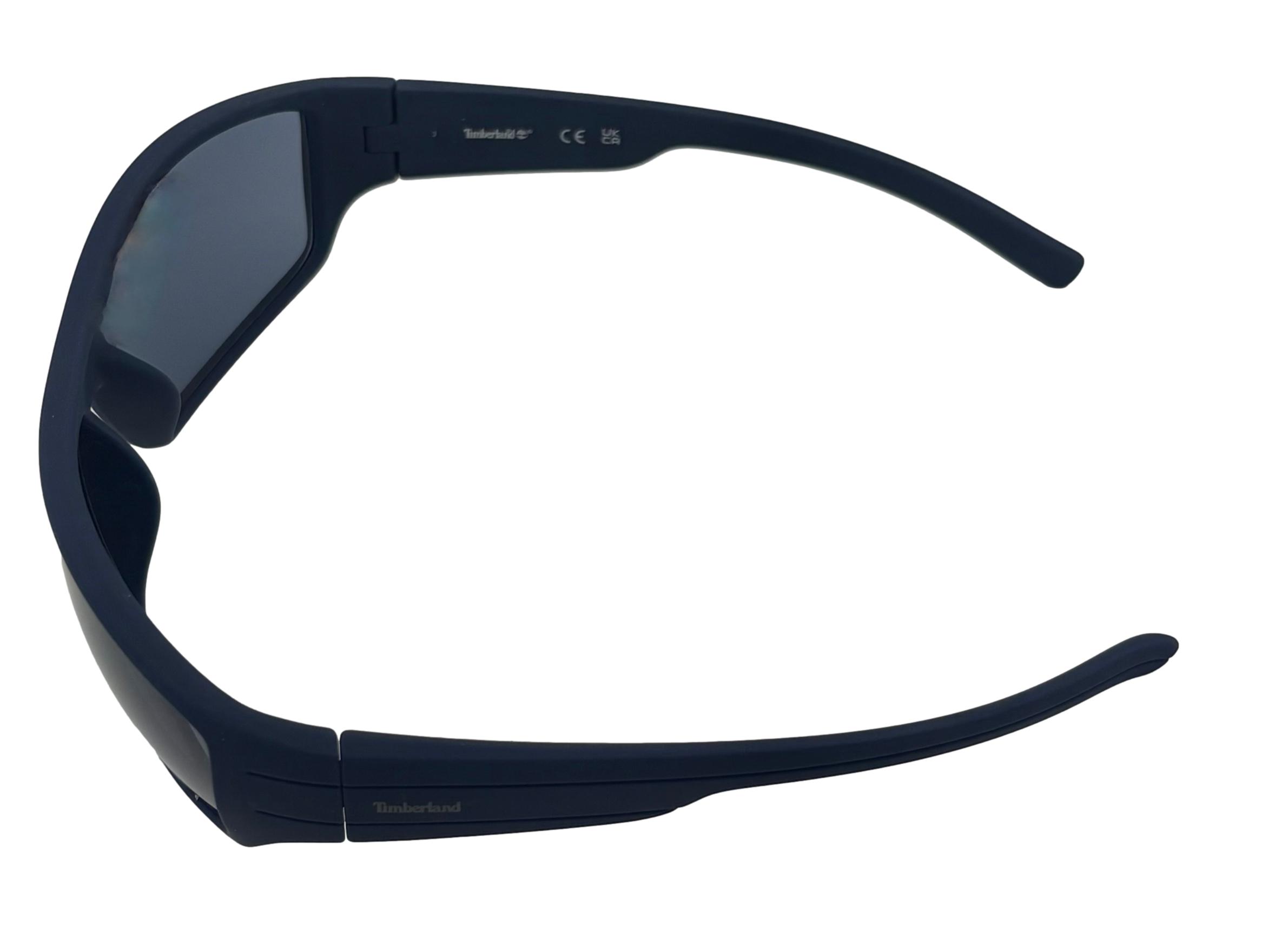 Timberland Navy Softtouch Mens Plastic Rectangle Sunglass, Blue Lens TB7234 92V