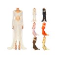 thumbnail image 1 of SUNSIOM Nuisette Babydoll pour Femmes à Manches Longues, Col en V, Chemise en Maille, Tenue de Nuit, Longue Robe, Garniture à Volants, Nuisette Transparente, 1 of 10