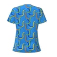 thumbnail image 4 of Naloa Colorful Snake Print T-Shirts Short Sleeve V Neck Tees for Women Fashion Tops Trendy Lightweight Soft Casual Summer Outfits Clothes, 4 of 5
