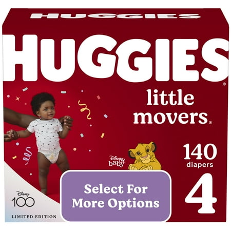 Huggies Little Movers Baby Diapers Size 4 140 Ct (Select for More Options)