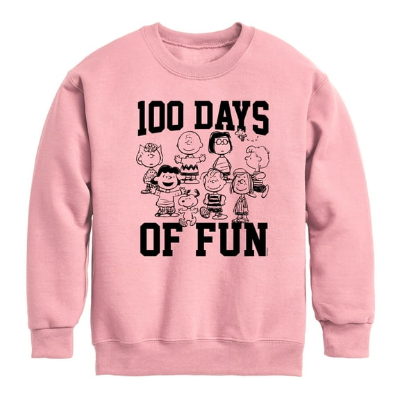 Peanuts - 100 Days Of Fun - Toddler & Youth Crewneck Fleece Sweatshirt