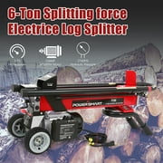 6 Ton Horizontal Electric Wood Splitter, Double Flywheel Electric Log Splitter Firewood Splitter