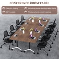 thumbnail image 2 of Folding Conference Table Modern Large Mobile Meeting Table Rolling Conference Room Tables with Wheels Seminar Tables for Office Training Classroom (4, Walnut, 63" D X 19.7" W X 29.5" H), 2 of 7