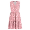 thumbnail image 5 of YueHuiYing Women's Casual Sundress with Pockets Summer Beach Dress Floral T-Shirts Dress V Neck Loose Tank Dresses, 5 of 7