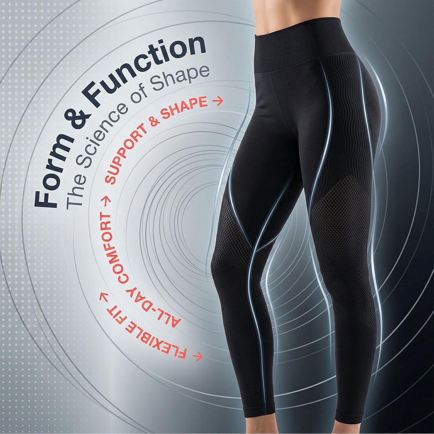 Trysoviren Leggings for Women, High Waisted 3D Shaping Yoga Pants, Seamless Tummy Control Workout Leggings, Stretchy Breathable Athletic Pants for Gym Running Fitness Casual Wear
