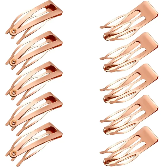 Jinsinto 24 Pieces Double Grip Hair Clips Metal Hair Clips Hair Barrettes for Hair Making, Salon Supplies (Rose Gold)
