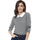 thumbnail image 2 of Disfraz de Halloween para mujer Allegra K blusa a rayas en contraste Peter Pan Negro M, 2 of 6