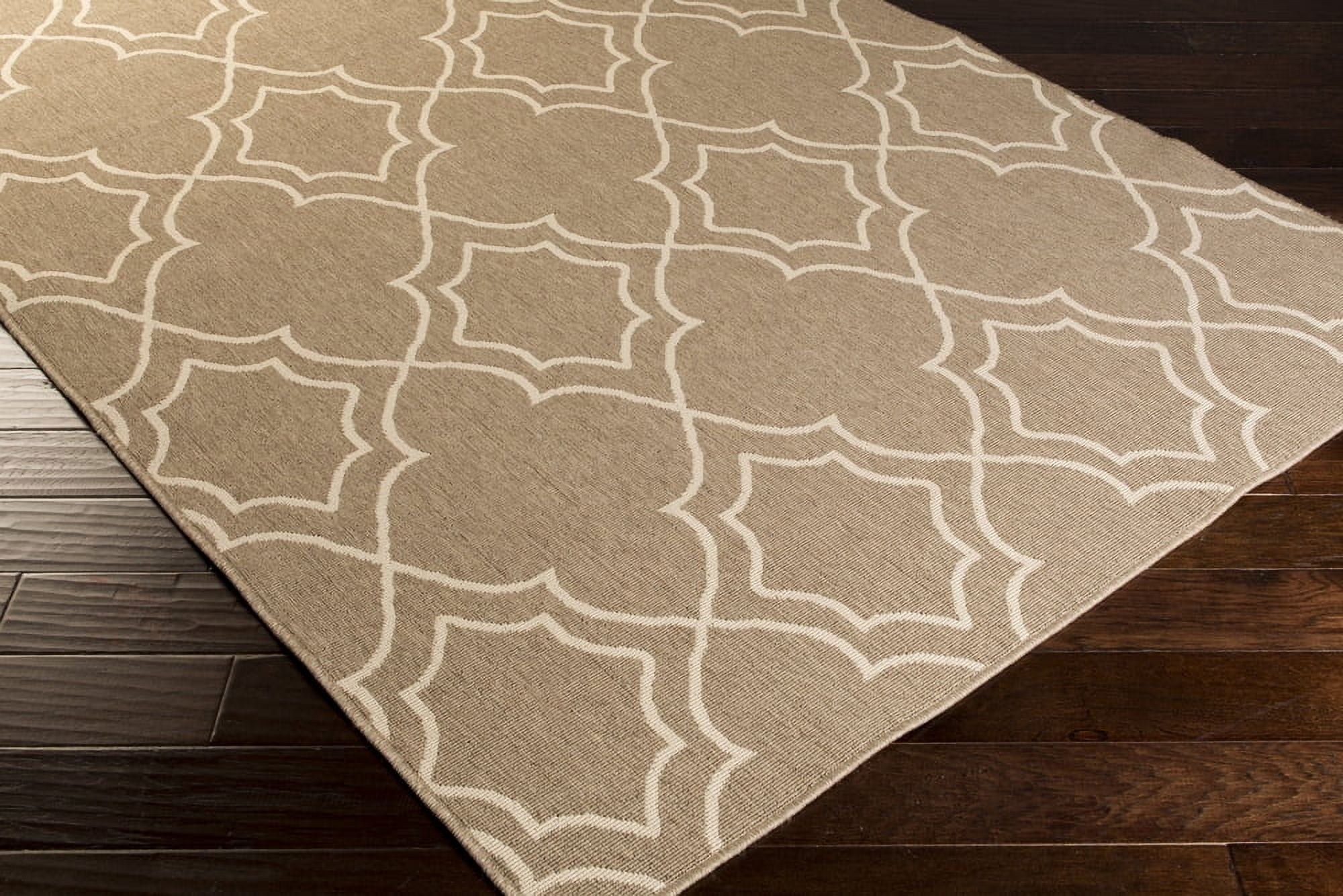 Livabliss Outdoor Rugs, 7x10 Alfresco Cottage Beige Area Rug for Patio, Porch, Deck, Backyard, Waterproof Indoor Outdoor Carpet (7'3" x 10'6")