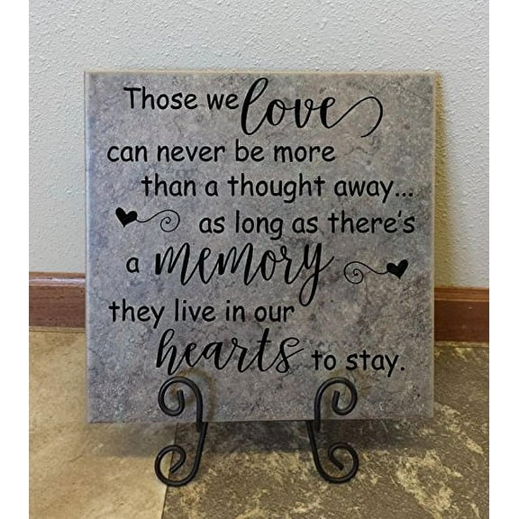 Those We Love Live In Our Hearts Memorial Vinyl Lettering Wall Decals Stickers Family Home Décor 12x12-Inch, Black