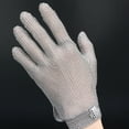 thumbnail image 3 of High-quality 304L Stainless Steel Mesh Knife Cut Resistant Chain Mail Protective Glove for Kitchen Butcher Working Safety XXS(left hand), 3 of 7