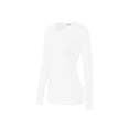 thumbnail image 2 of Bozzolo Women's RT1200 Basic Round Neck Long Sleeve T Shirt Top Ivory M, 2 of 4