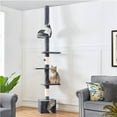 thumbnail image 3 of Yaheetech 7.4-8.7FT Multilevel Floor To Ceiling Cat Tree with 4 Perches, Dark Gray, 3 of 6