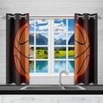 thumbnail image 2 of MKHERT Basketball on Fire Window Curtain Kitchen Curtains Window Treatments 26x39 inch,Set of 2, 2 of 2