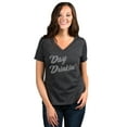 thumbnail image 2 of Day Drinkin Women's Fashion Relaxed V-Neck T-Shirt Tee Charcoal Grey Small, 2 of 3