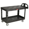 thumbnail image 3 of Rubbermaid Commercial Heavy-Duty 2-Shelf Utility Cart, TPR Casters, 25.25w x 54d x 36h, Black -RCP4545BLA, 3 of 3