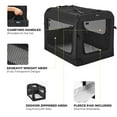 thumbnail image 4 of Veehoo Folding Soft Dog Crate, 3-Door Pet Kennel, 600D Cationic Oxford Fabric, 20", Black, 4 of 9