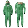 thumbnail image 2 of Odeerbi Christmas Onesie Pajamas for Family Holiday Sleep Jumpsuit Long Sleeve Family Christmas Pajamas Matching Sets Dad Fashion Lattice Print Plush Jumpsuit Sleepwear PJs Set Green, 2 of 6
