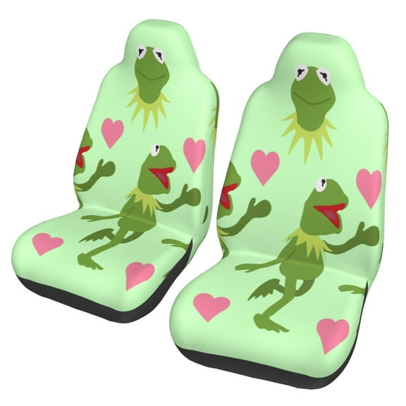 Ker-mit The Fro Car Seat Cover for Front Seat Cushion Protectors 2 Pcs Car Accessories Bucket Seat Covers