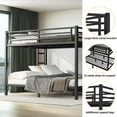 thumbnail image 3 of Miniyam Queen over Queen Metal Bunk Bed, Heavy-Duty Steel Frame for Adults with Safety Guardrails, Black, 3 of 7
