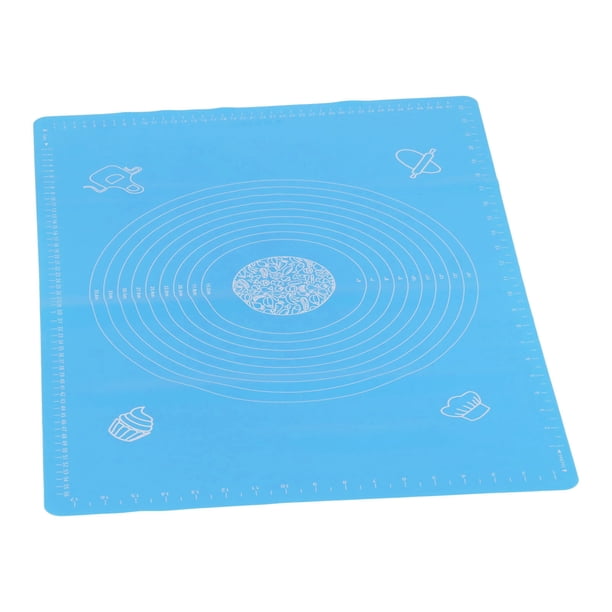 Tapete de silicona para hornear de 45 x 65 cm, tapete para repostería doméstica con escala para cocina casera, azul
