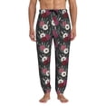 thumbnail image 2 of Sweatpants for Men - Purple Red White Carnations Flowers Adjustable Elastic Band Mens Joggers With Pockets, Athletic Workout Gym Casual Track Pants for Men, 2 of 7