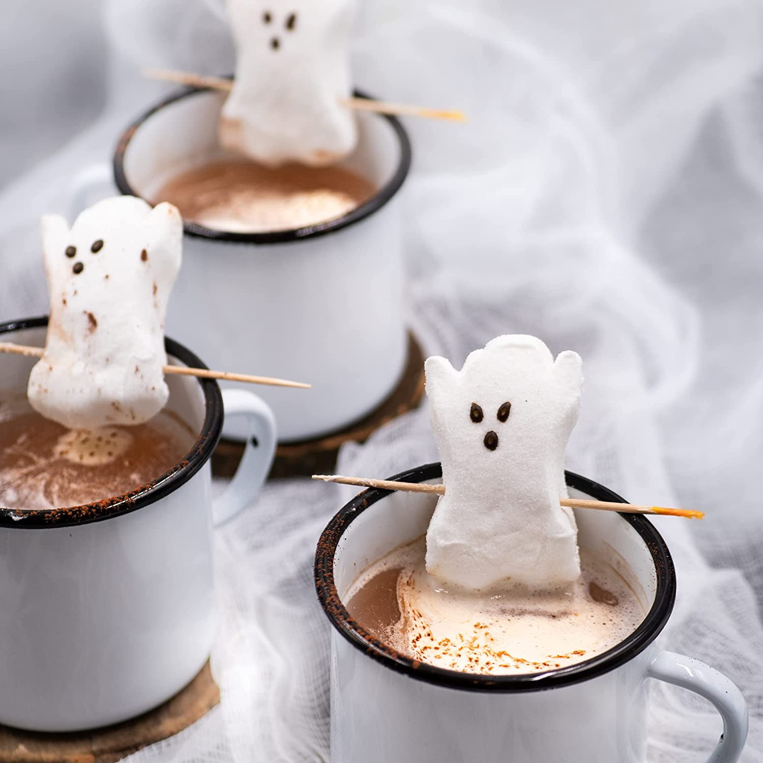 Marshmallow Ghost Hot Chocolate Toppers - Jelly Toast