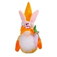 thumbnail image 3 of Easter Gnomes Plush Decorations, Handmade Bunny Gnomes Figurine Holding Carrots Easter Egg and Flowers, Swedish Rabbit Faceless Elf Dwarf Ornaments for Spring Tired Tray Decor - 8.27 inch, 3 of 7
