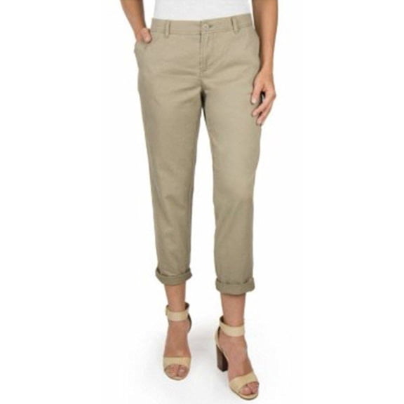Woolrich Womens Size 6 Washed Sunday Chino Relaxed-Fit Crop Pant, Khaki