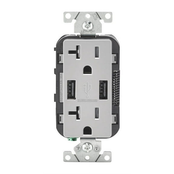 USB OUTLET 20AMP GRAY