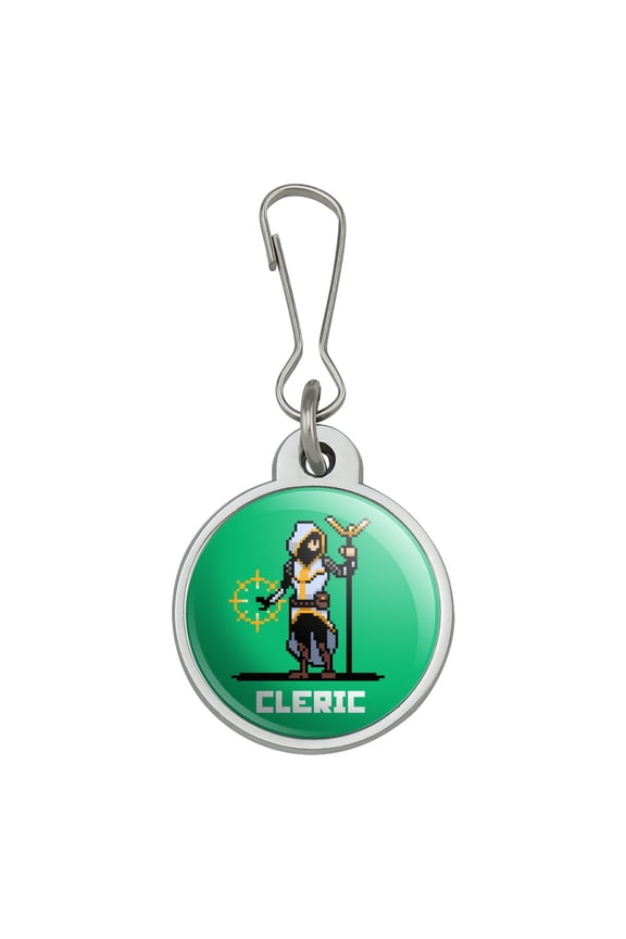 8-Bit Retro Pixel Cleric Priest Healer Games RPG Jacket Handbag Purse Luggage Backpack Zipper Pull Charm