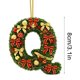 thumbnail image 2 of Adornos navideños artesanales decorativos para el árbol, monogramas decorativos acrílicos 2D con gorro de Papá Noel, 26 letras, adornos navideños colgantes para manualidades, decoración navideña para, 2 of 5