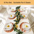 thumbnail image 5 of Burnt Orange Beach Coastal Round 15 Inch Placemats Set of 4, Summer Nautical Seaside Ocean Ombre HeatResistant Non Slip Place Mats for Dining Table, Wipeable Kitchen Table Mats for Housewarming, 5 of 9