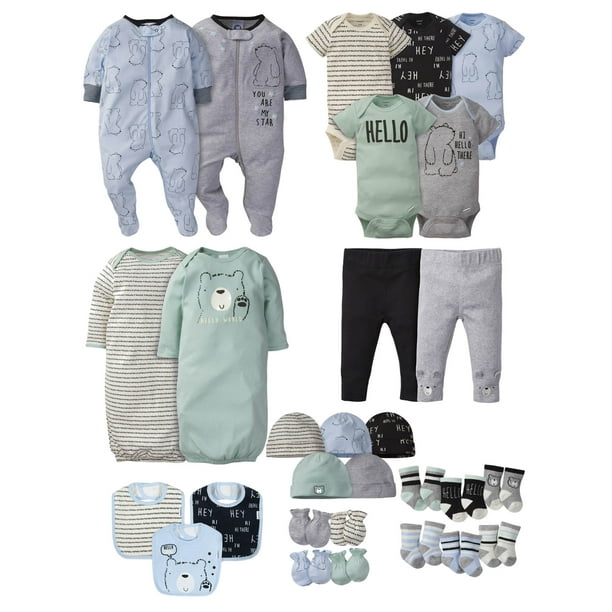 Gerber - Gerber Baby Boy Newborn Clothes Essentials Shower Gift Set, 29 ...