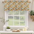 thumbnail image 2 of Country Orange Curtain Valances for Windows, Kitchen Valance Window Treatments Panel 2 Pack, Summer Spring Botanical Plants Leaves Rod Pocket Short Curtains for Bathroom Bedroom 60 x 18 Inch, 2 of 8