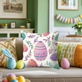 thumbnail image 4 of MXTPOV Easter Pillow Covers 18x18, Purple Lavender Rabbits Easter Eggs Pillow Covers for Couch Sofa, Easter Decorations, Decorative Throw Pillow Covers for Home Decor, 4 of 5