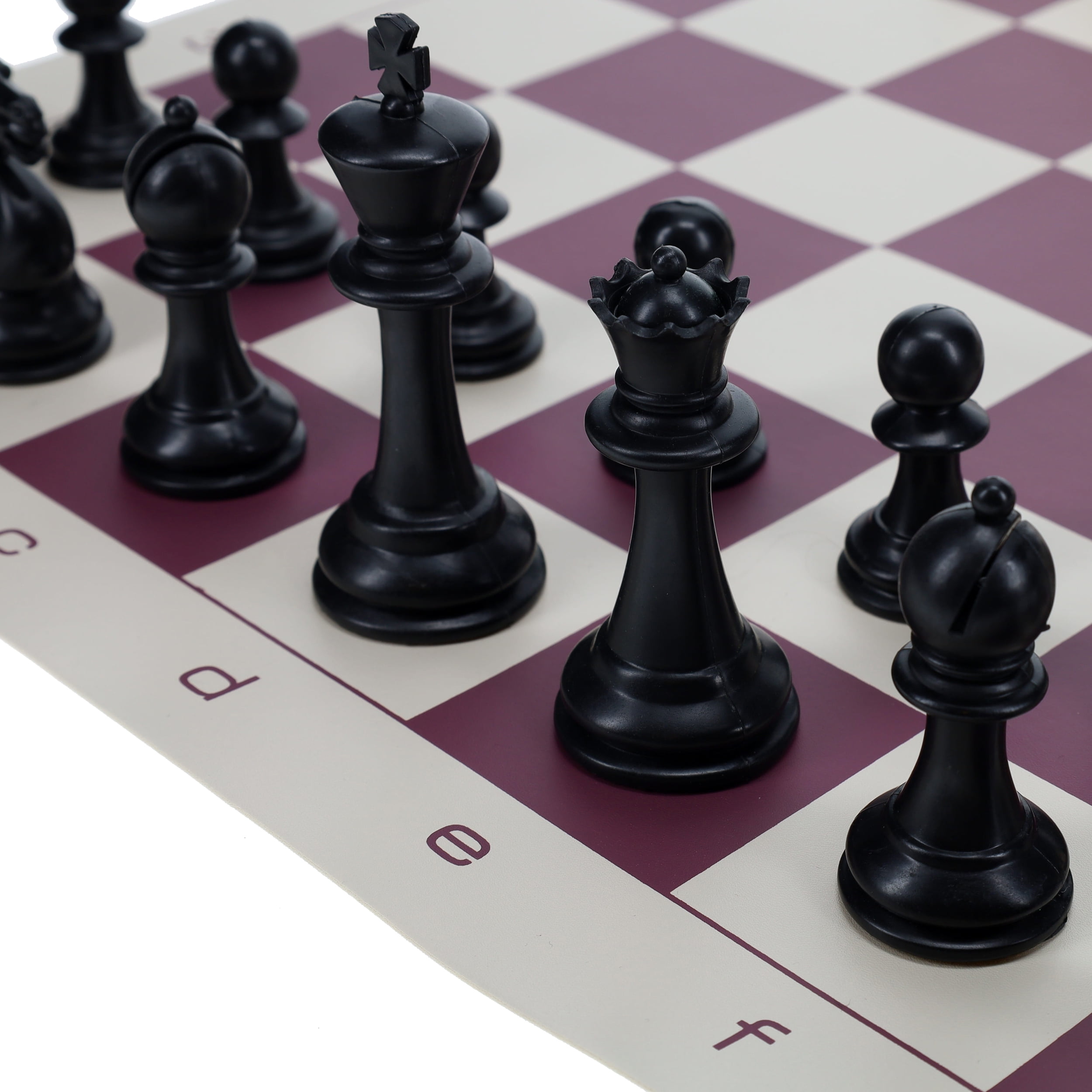 WE Games Best Value Plastic Staunton Tournament Chess Set - Vinyl Board