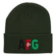 thumbnail image 5 of Afghanistan AFG Flag Embroidered Long Beanie - Olive OSFM, 5 of 5