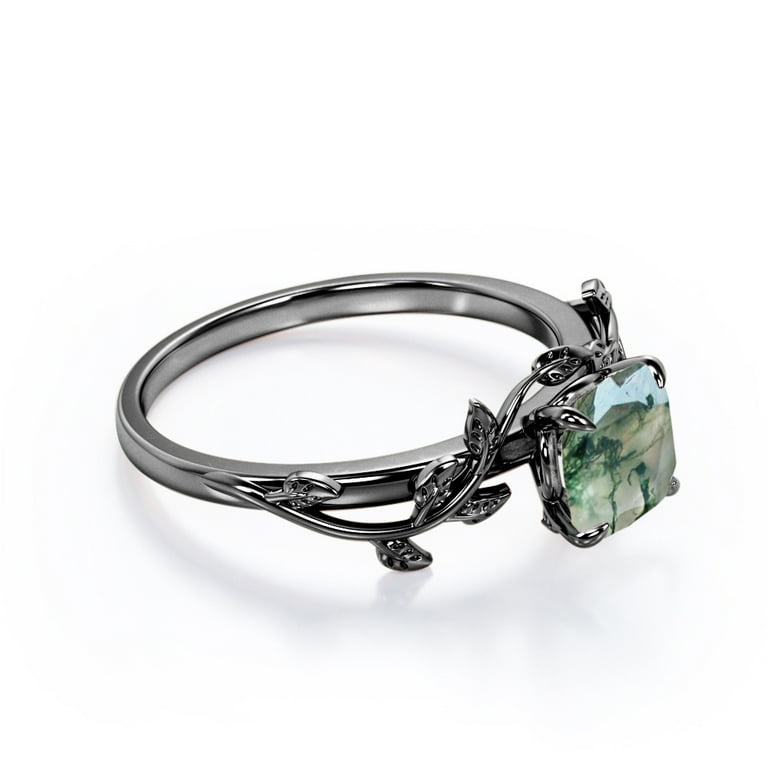 Nature Inspired 0.50 Carat Natural Green Moss Agate Solitaire