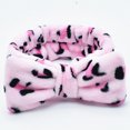 thumbnail image 1 of Diadema con lazo con estampado de leopardo europeo y americano, diadema de franela, lavado de cara para mujer, maquillaje, pañuelo para la cabeza, diadema rosa LingWen 9024715052315, 1 of 1