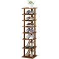 thumbnail image 1 of 7-Tier Shoe Rack, Entryway Shoe Tower,Vertical Shoe Organizer, Wooden Shoe Storage Stand (Brown), 1 of 8