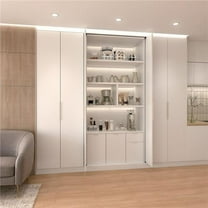 28 in. Overlay Pocket Door System - Soft-Close - Nickel