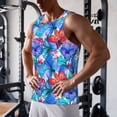 thumbnail image 5 of Lsque Bright Flowers Pattern Mens Tank Tops Muscle Athletic Quick Dry Sleeveless Workout Fitness T Shirts Beach Tank Top, Loose-fit Sleeveless Shirt for Men-X-Large, 5 of 7