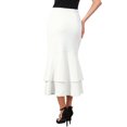 thumbnail image 3 of INSPIRE CHIC Women's Ruffle Fishtail Skirt High Waist Bodycon Elegant Cocktail Skirts XL White, 3 of 6