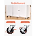thumbnail image 6 of VEVOR Kitchen Island Cart with Storage, 60in Wide Mobile Kitchen Cart with Wheels, Drop Leaf, 2 Drawers, Trash Can Cabinet, Knife Holder, Spice Rack, and Towel Rack, Table for Dining Room, Pantry, 6 of 10