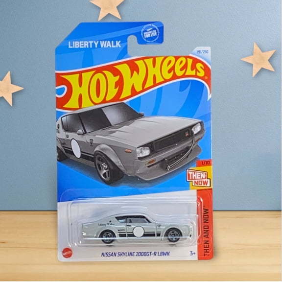 Hot Wheels Nissan Skyline 2000GT-R LBWK Gray Then and Now 1/10