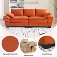 thumbnail image 3 of 88.6" Oversized Corduroy Loveseat Sofa, Large Deep Seat Cloud Couch Sectional, Modern Luxury Love Seat 3 Seater Modular Lounge Sofa for Living Room Apartment Office (Orange), 3 of 7