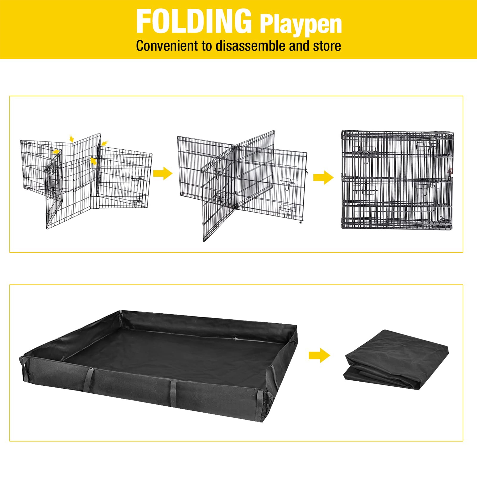 Aivituvin Pet Playpen, Small Animal Playpen for Rabbits Hamsters Guinea Pigs Cage Exercise Pen and Enclosure Waterproof