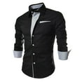 thumbnail image 3 of Mens Casual Slim Shirts Long Sleeve Button Down Business Formal Dress Shirt Tops, 3 of 11