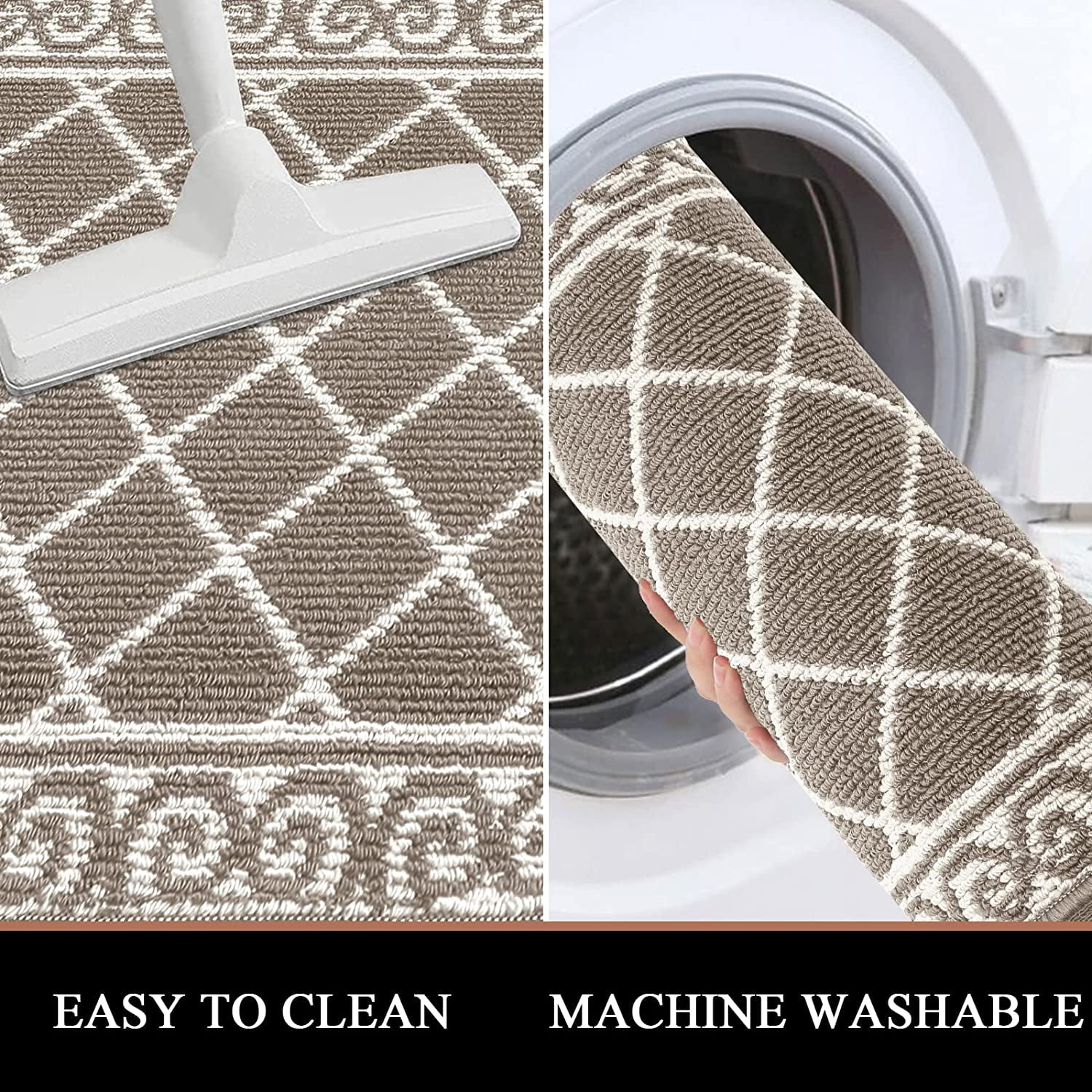 Yamaziot 2'x10' Hallway Runner Rug Washable Kitchen Floor Runners for Hallway Non Skid Entryway Runner Mat Low Profile Inside Doormat Door Rugs for Laundry Room