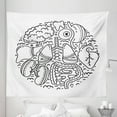 thumbnail image 1 of Anatomy Tapestry, Internal and External Organs of Human Donation Monochromatic Illustration, Fabric Wall Hanging Decor for Bedroom Living Room Dorm, 5 Sizes, White and Dark Grey, by Ambesonne, 1 of 1